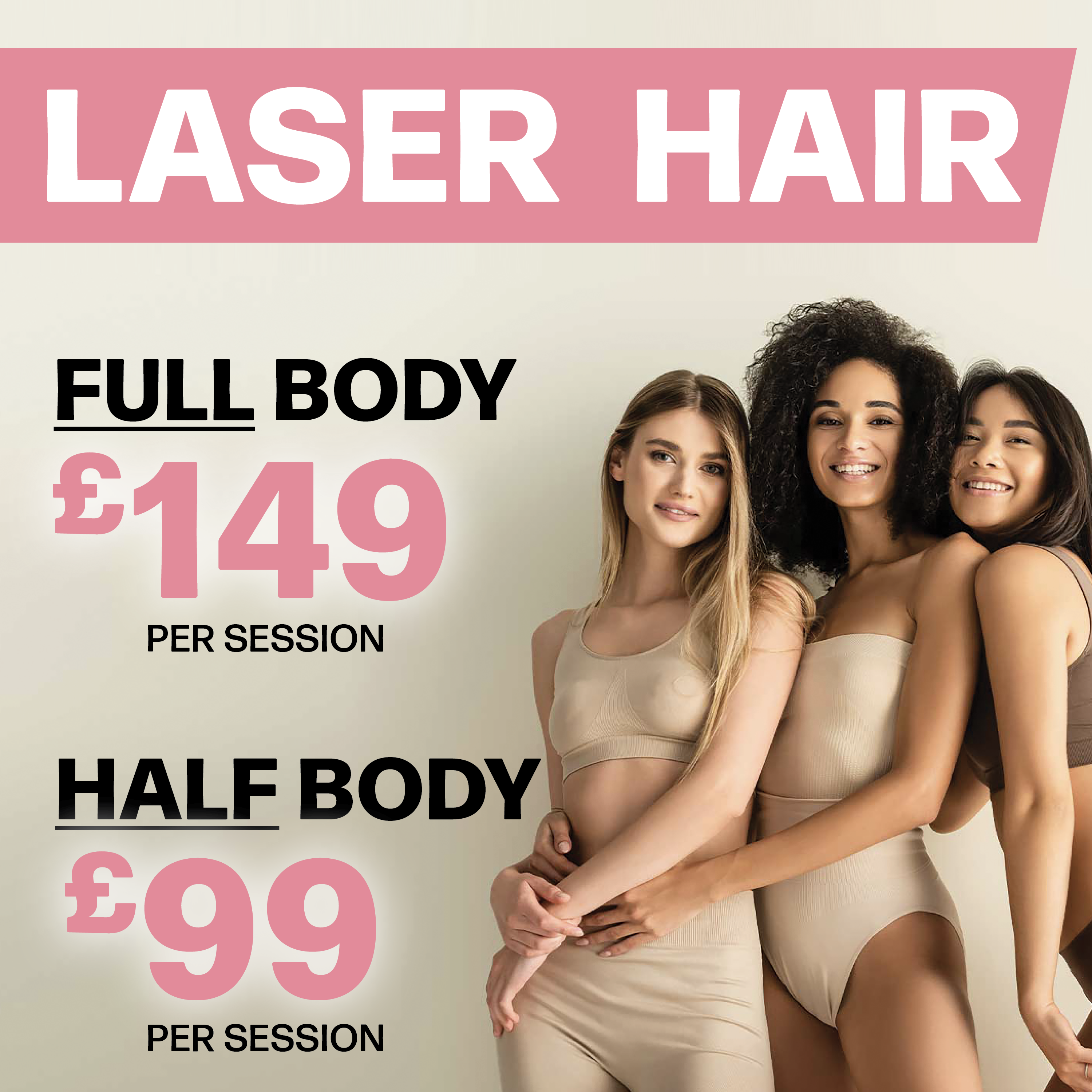 Laser Hair Removal Half Body £99